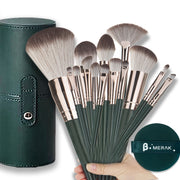 14-Piece Makeup Brush Set Nylon Bristle Palm Brushes All Skin Types Alcohol-Free