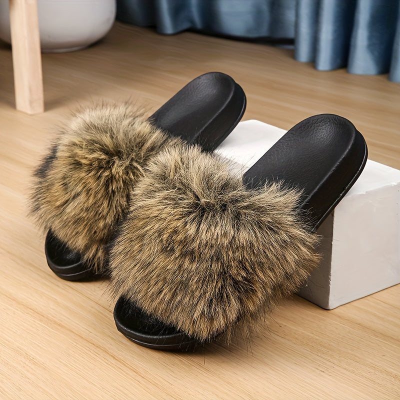 Women's Plush Slippers with EVA Sole, Indoor Outdoor Comfort