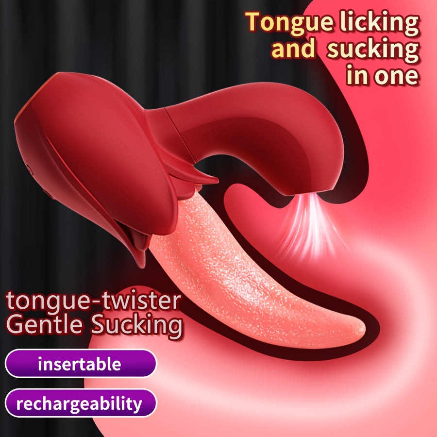 Women Lick Suck Vibrator Tongue Clitoral G-Spot Massager Sex Toy