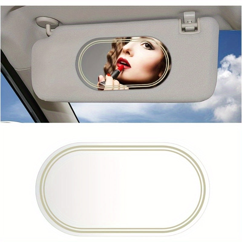 Universal Stainless Steel Car Sun Visor Mirror Cosmetic Makeup Vanity Compact
