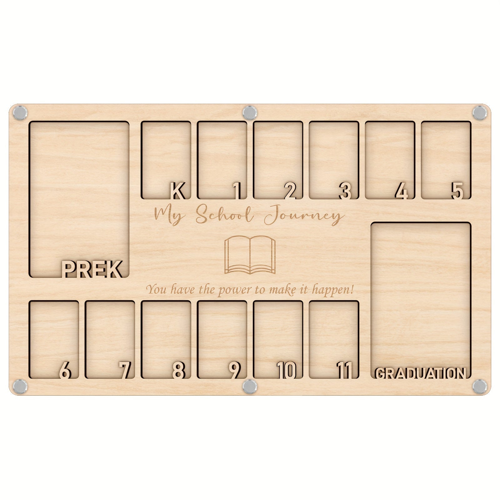 Xotira taxtasi: Pre-K dan bitiruvgacha - Yog'och fotosurat ramkasi