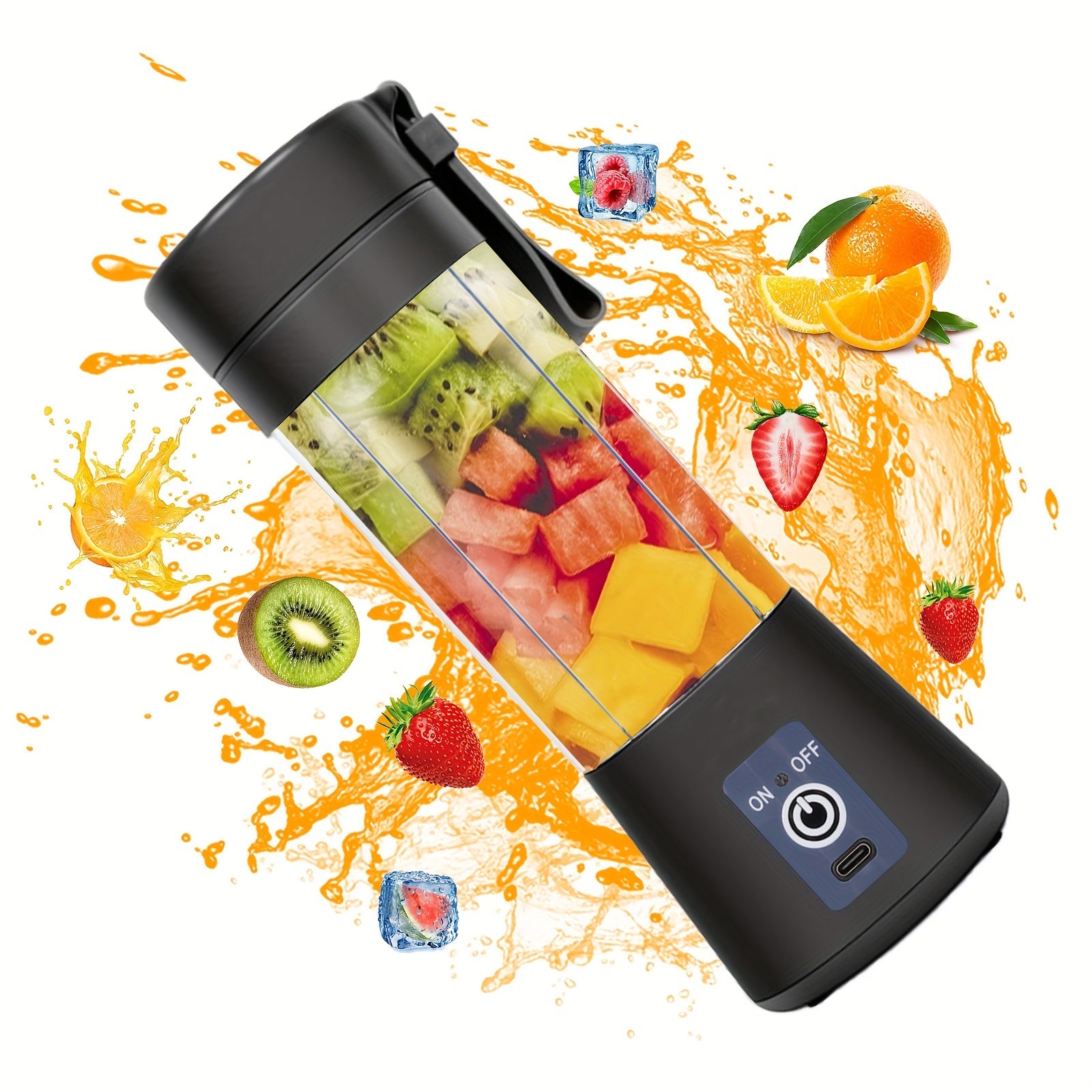 Portable Mini Blender 380ml USB Rechargeable Shakes Smoothies Ice Mixer