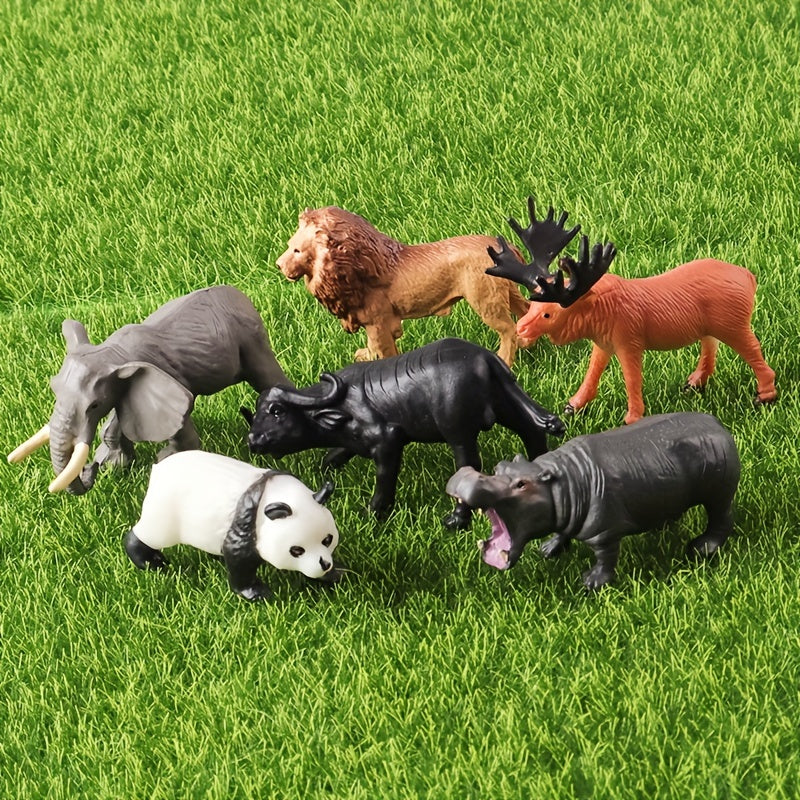12-Piece Wildlife Animal Figures Set for Children Ages 3-12 Plastic Miniatures Educational Toys