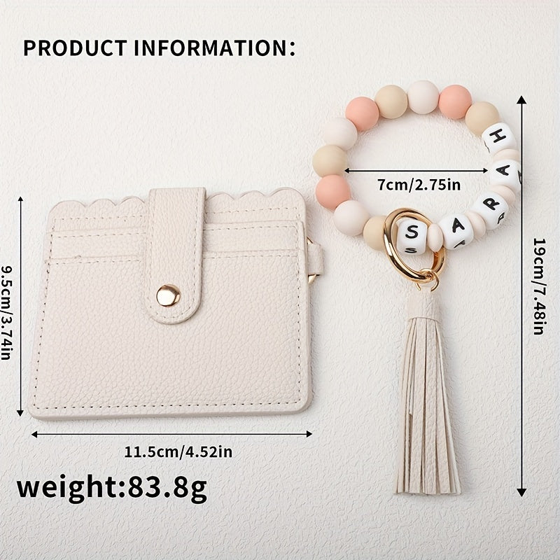 Maxsus PU charm bilan silikon teshiklar va tassel bilan nom yoki bosh harflar uchun