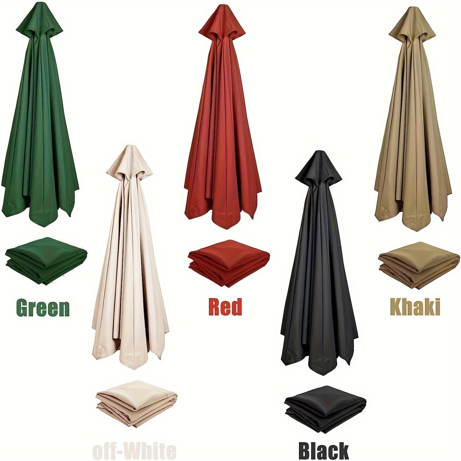 9ft/10ft soyabonlar uchun almashtirish to'plami, suv va UV30+ ga chidamli, khaki rangda, o'lchami 2.7m-8 qirrali.