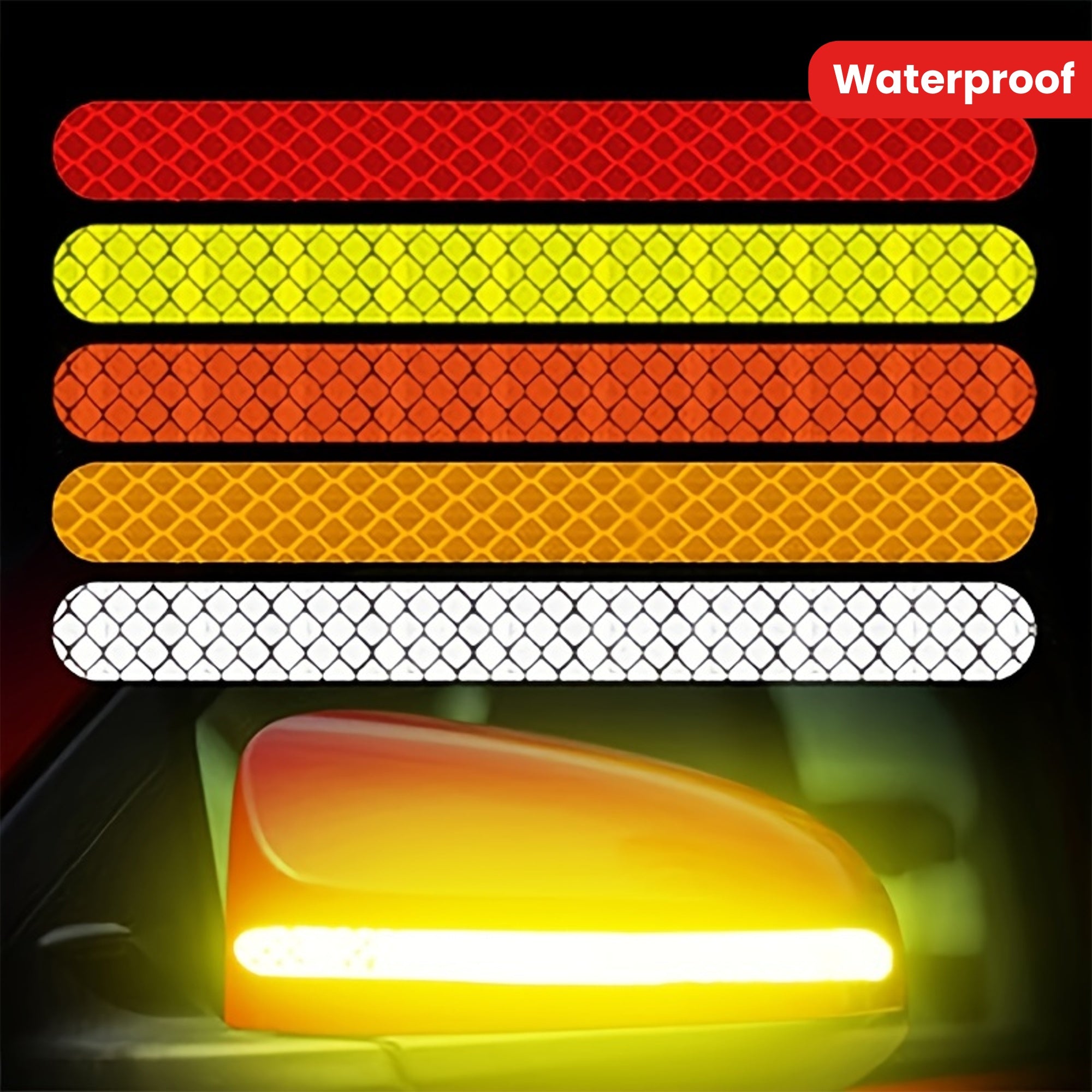 Motorcycle Anti-Collision Tape Set Waterproof Rearview Mirror Stickers