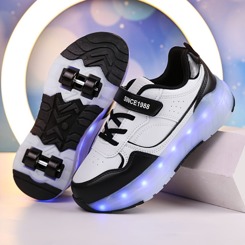 Kids' LED Roller Skating Shoes for Boys and Girls USB Chargeable Wear-Resistant All-Season