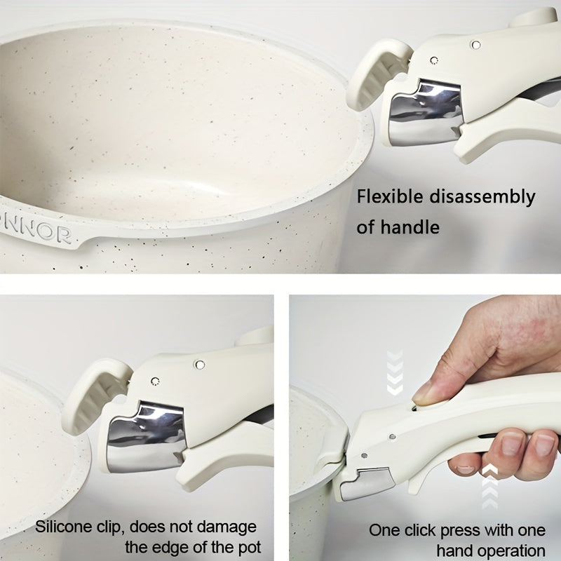 Juego de utensilios de cocina de aluminio antiadherente de 5 piezas con mangos desmontables