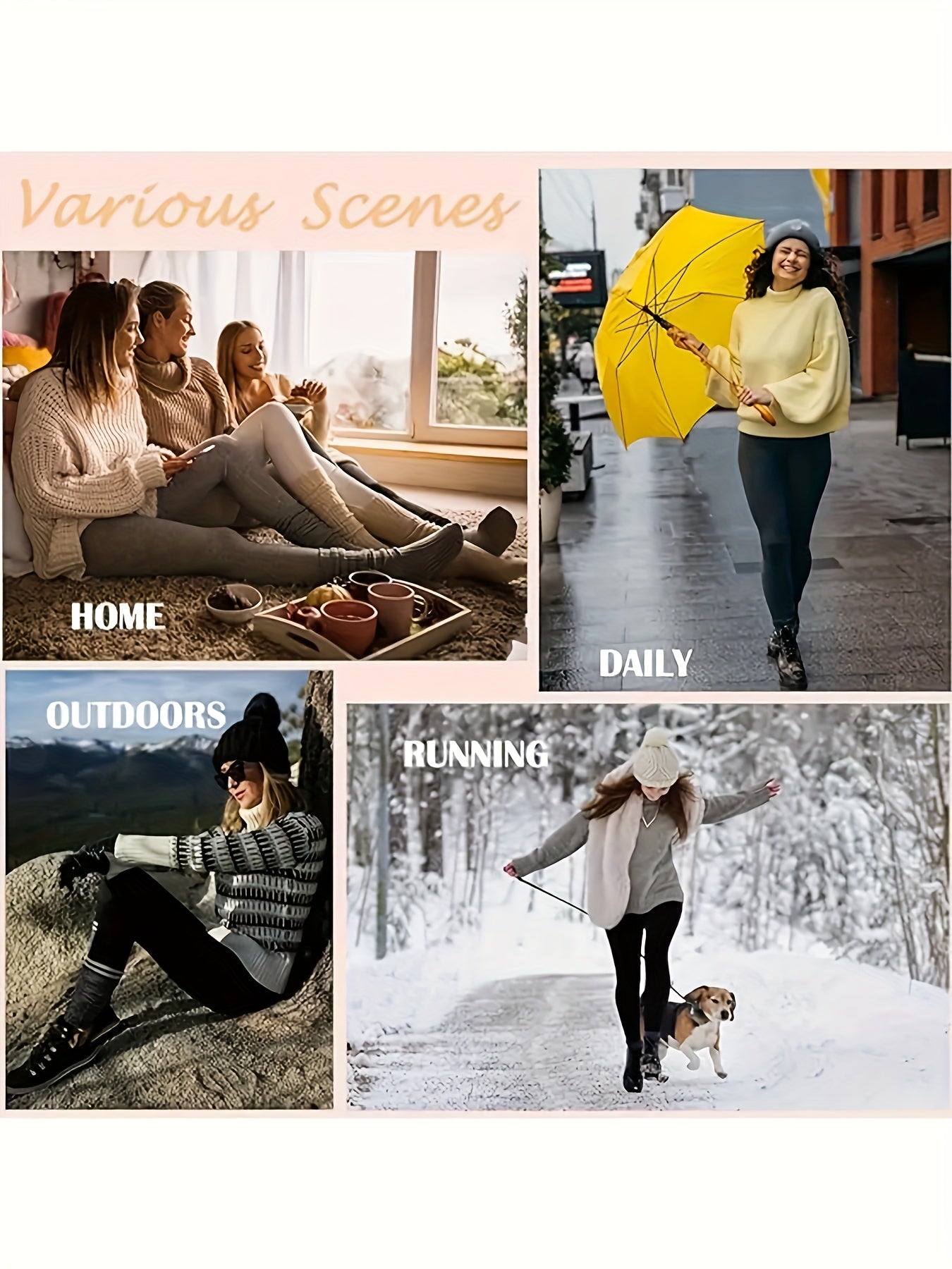 Women’s High-Waist Yoga Leggings with Pockets Tummy Control Stretch