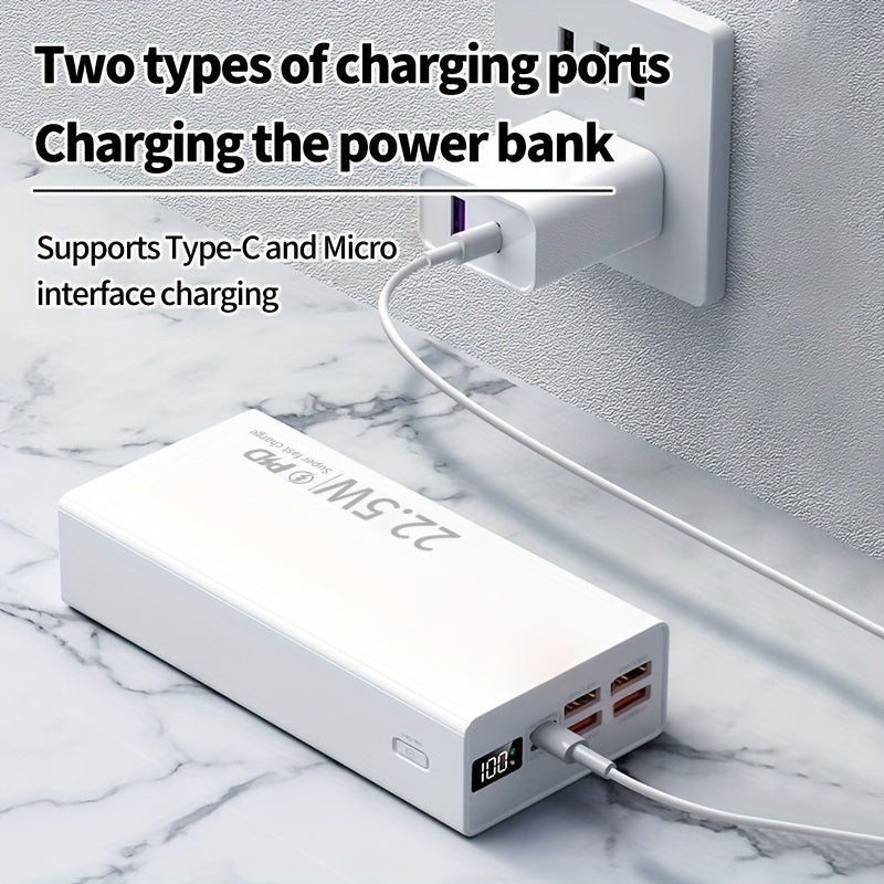 Large Capacity Power Bank 30000mAh Fast Charging USB Type-C Portable Emergency Backup