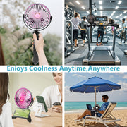 Portable USB Folding Fan with 3 Speeds, Lanyard, and Durable ABS
