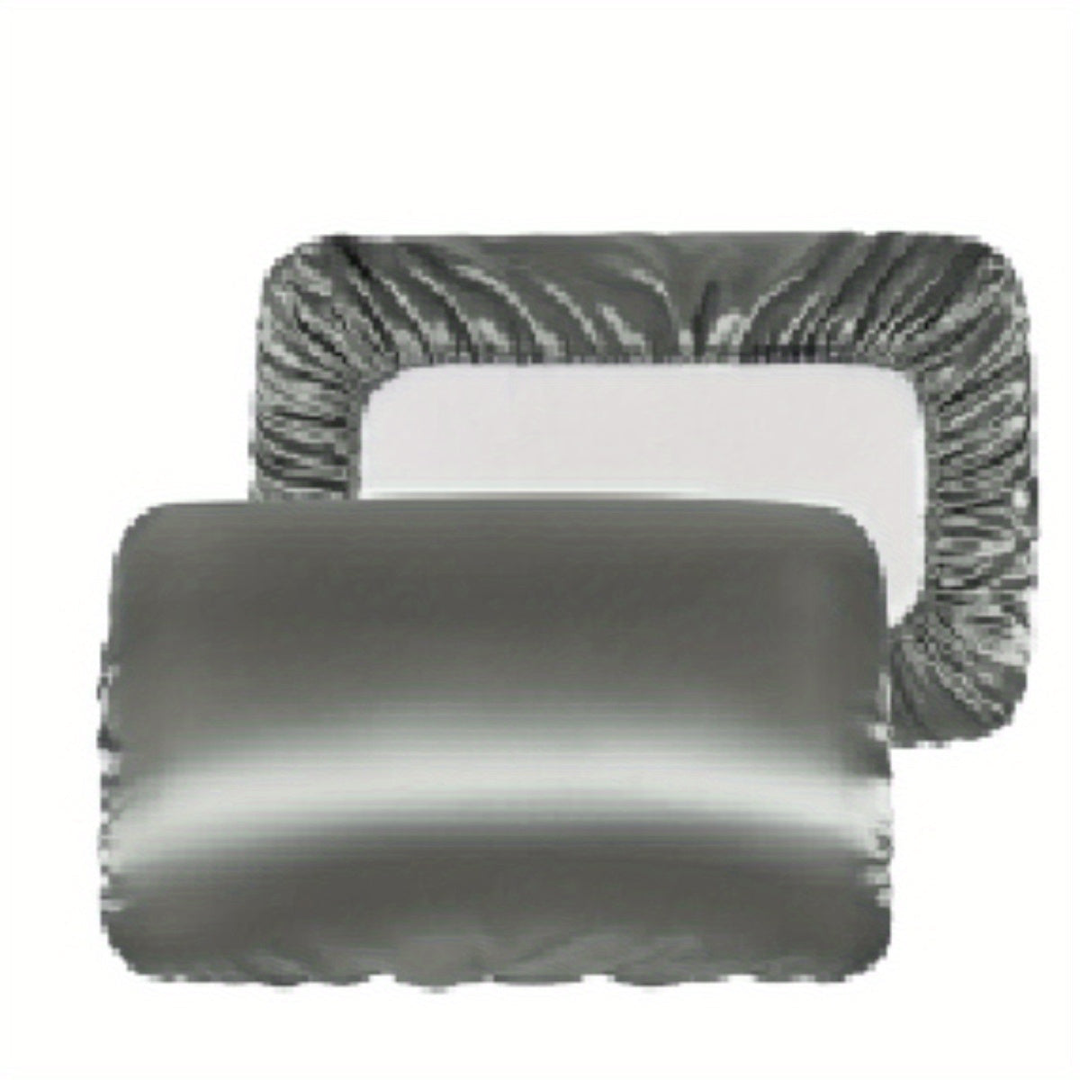 Fundas de almohada de satén transpirable con cordón elástico para un sueño cómodo, juego de dos