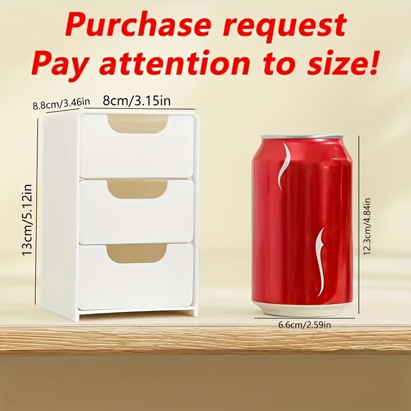 3-Tier Plastic Desk Organizer for Office Supplies Cosmetics Jewelry Storage