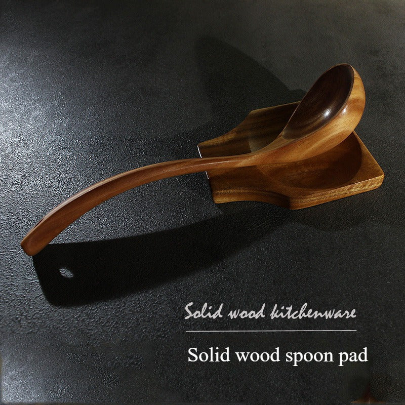 Durable Teak Wooden Cooking Spoon Set with Holder Kitchen Utensils for Cooking