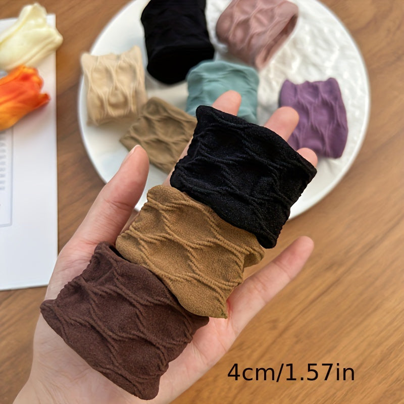 Women's Hair Scrunchies Soft Stretchy Fabric Non-Slip Wide Colorful Elastic Bands