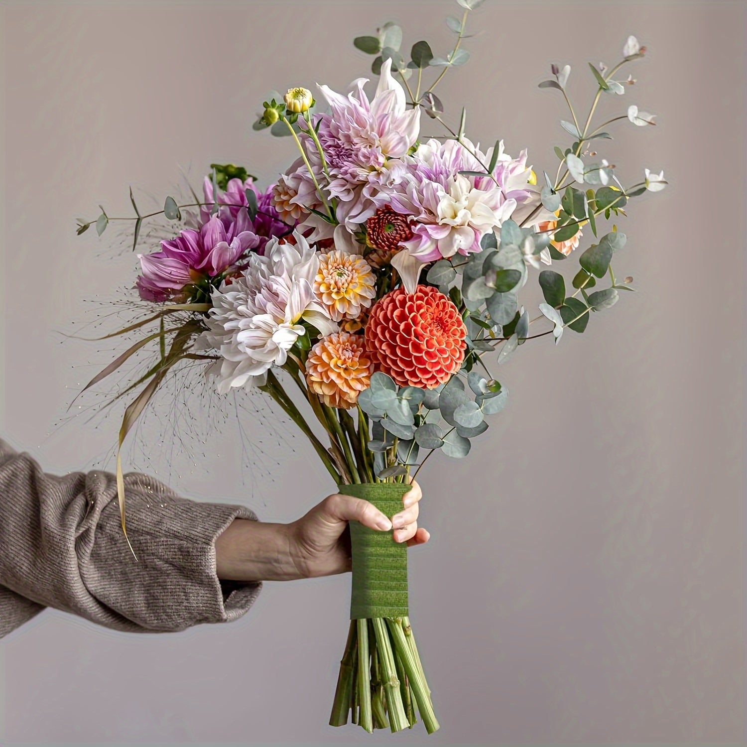5 rollos de cinta de embalaje floral verde oliva para envolver ramos de boda