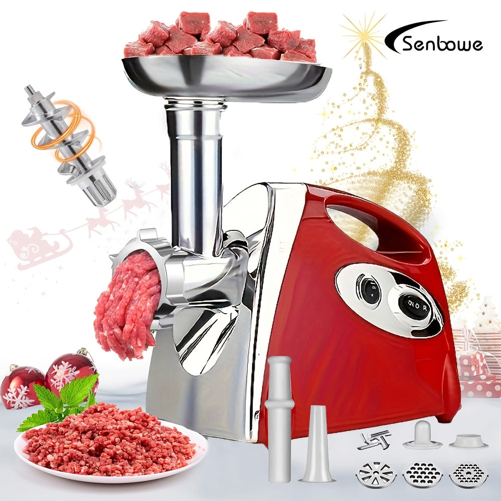 Molino de carne totalmente automático con enchufe UE, de acero inoxidable, con accesorios para un picado potente