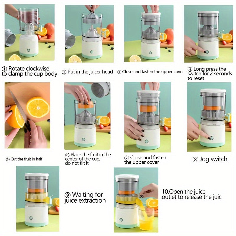 Licuadora portátil recargable por USB con pantalla LED para batidos y smoothies en blanco y teal