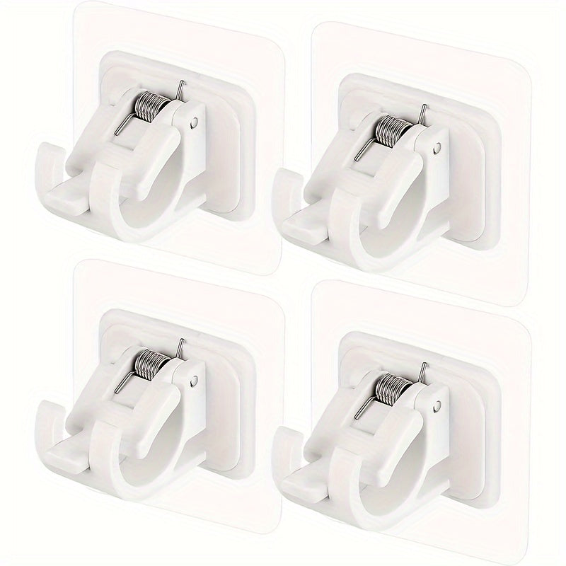 4-Piece Adhesive Hooks for Hanging Curtains in Kitchen and Bathroom