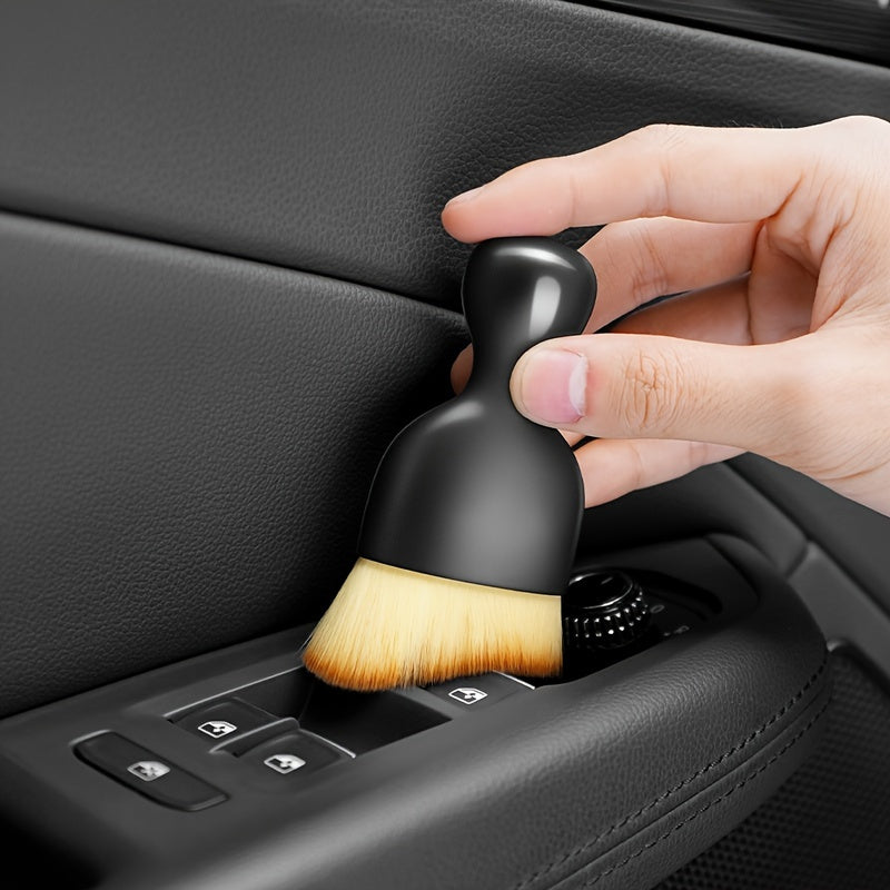Microfiber Car Interior Cleaning Brush, Compact Soft Bristle Detailing Tool