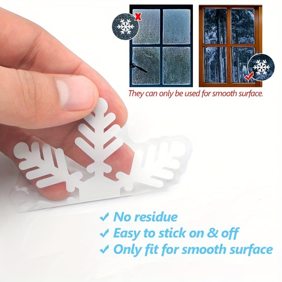 Christmas Window Stickers Snowflakes Static Cling Decorations for Holiday Parties 27 Pieces