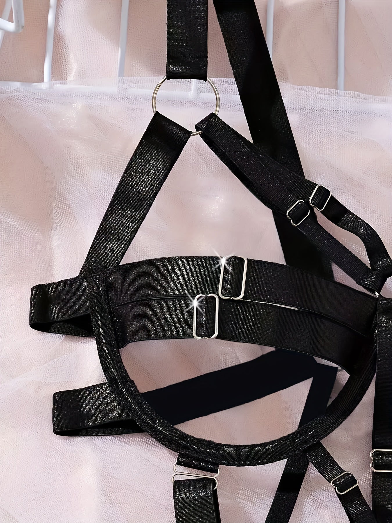 Women Backless Teddy Bear Bodysuit with High Support Semi-Transparent Adjustable Straps