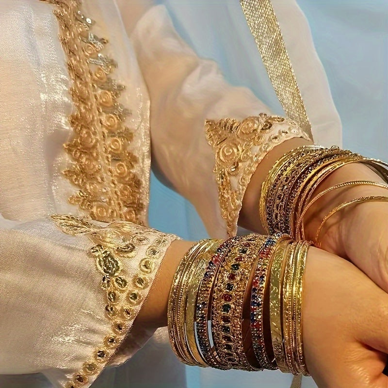 Women’s Bohemian 11-Piece Bracelet Set Ethnic Vintage Rhinestone Alloy Jewelry