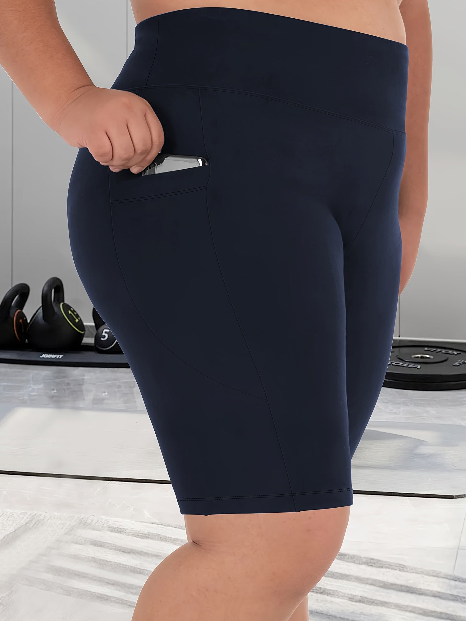 Women's High-Waist Shaping Shorts Black Tummy Control Mid-Thigh