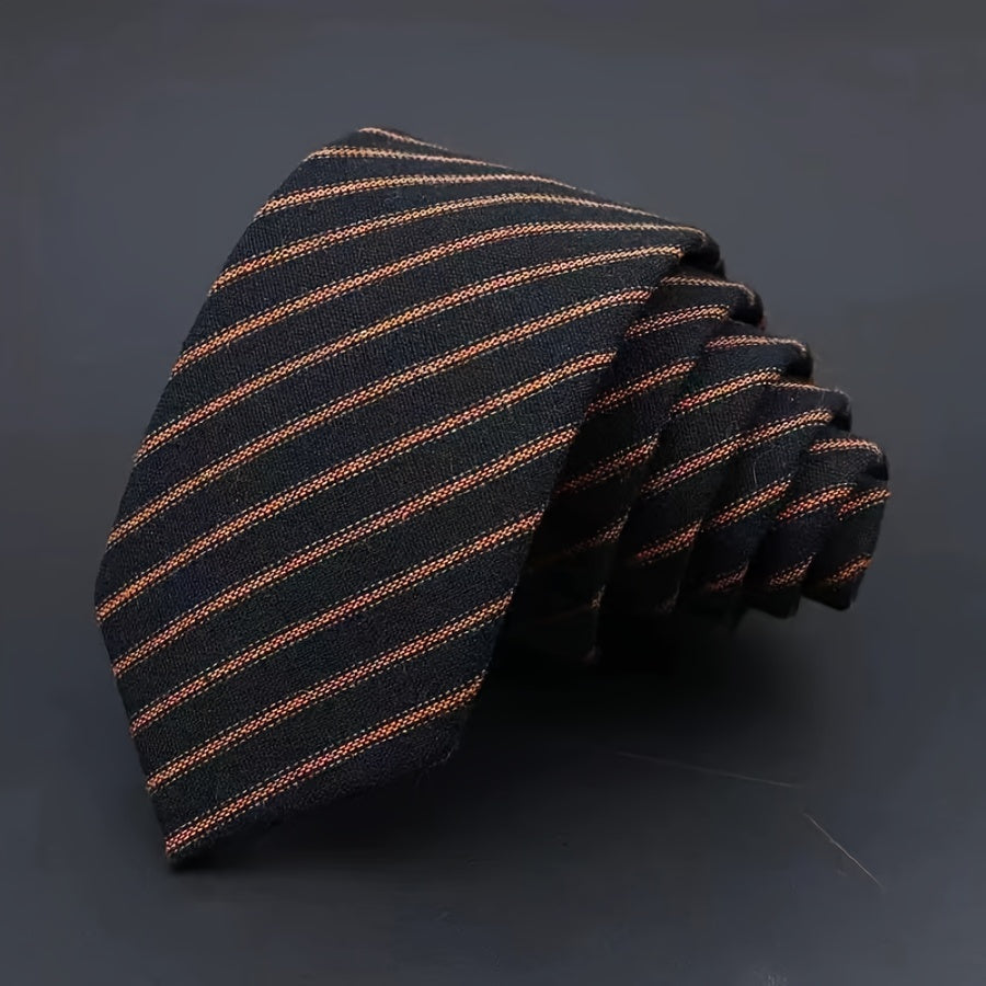 Men's Burgundy Striped Silk Tie for Weddings Parties and Casual Wear