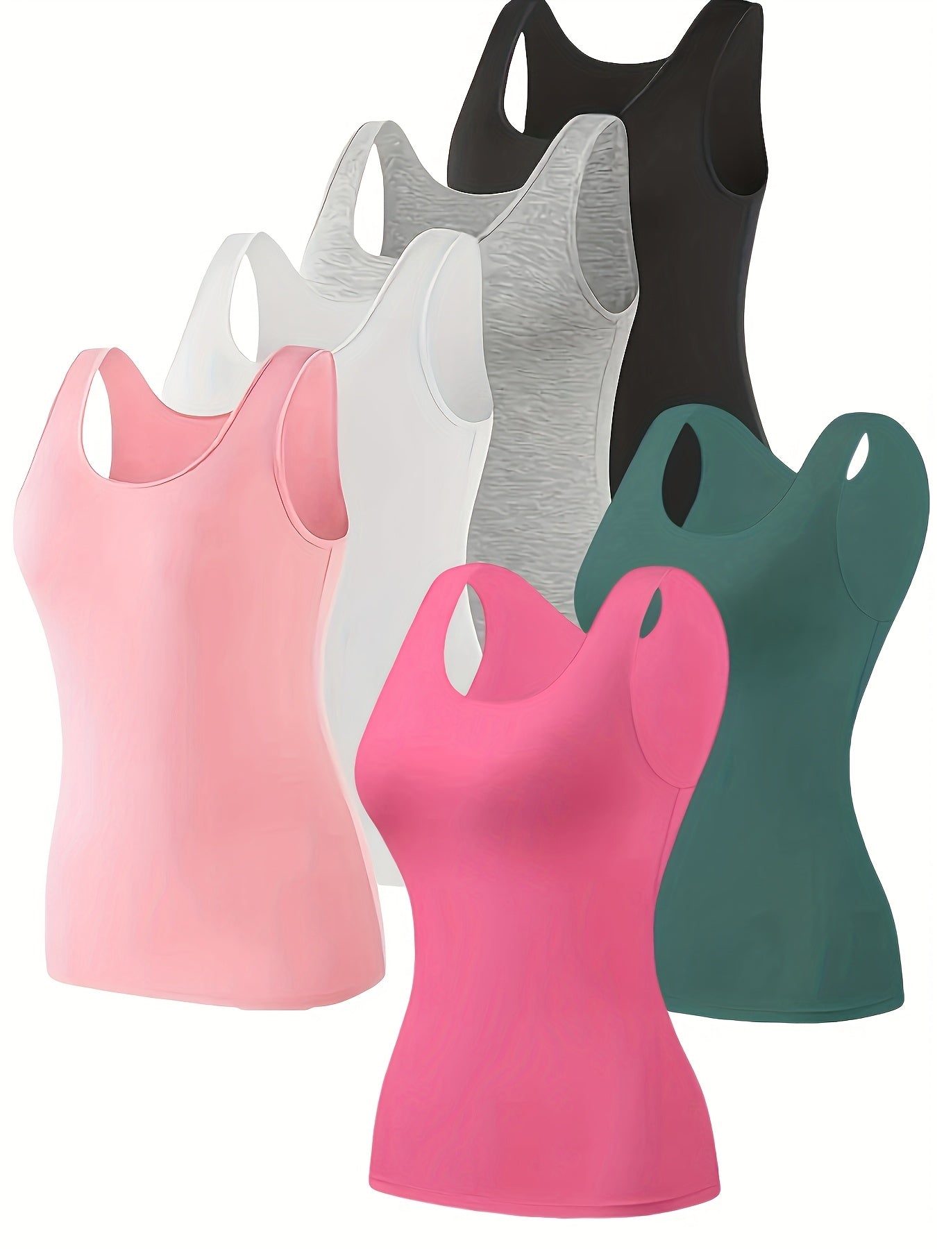 Women's Plus Size Camisole Vest Sleeveless Top Summer Pack of 6