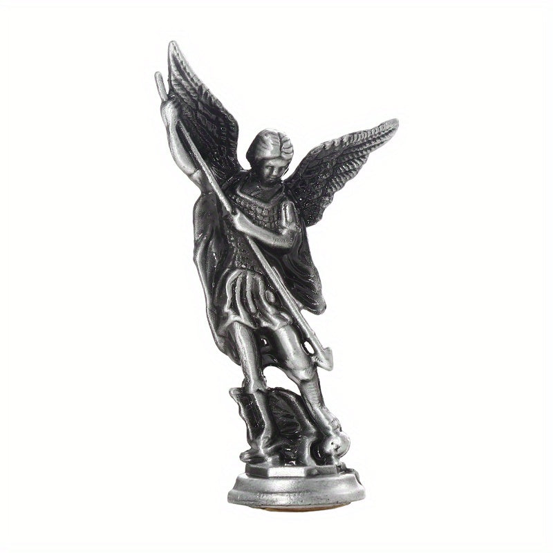 Zinc Alloy Saint Michael Archangel Figurine for Home Decor Tabletop Display