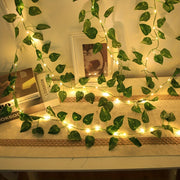 LED Green Leaf Plant Lights 2m 20 LEDs Battery-Operated for Decor and Gifts