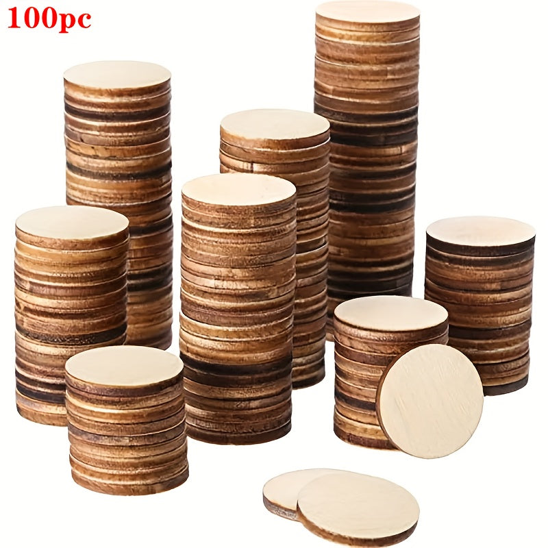 Wooden Craft Circles 2cm for DIY Painting Hanging Decorations Pack of 100