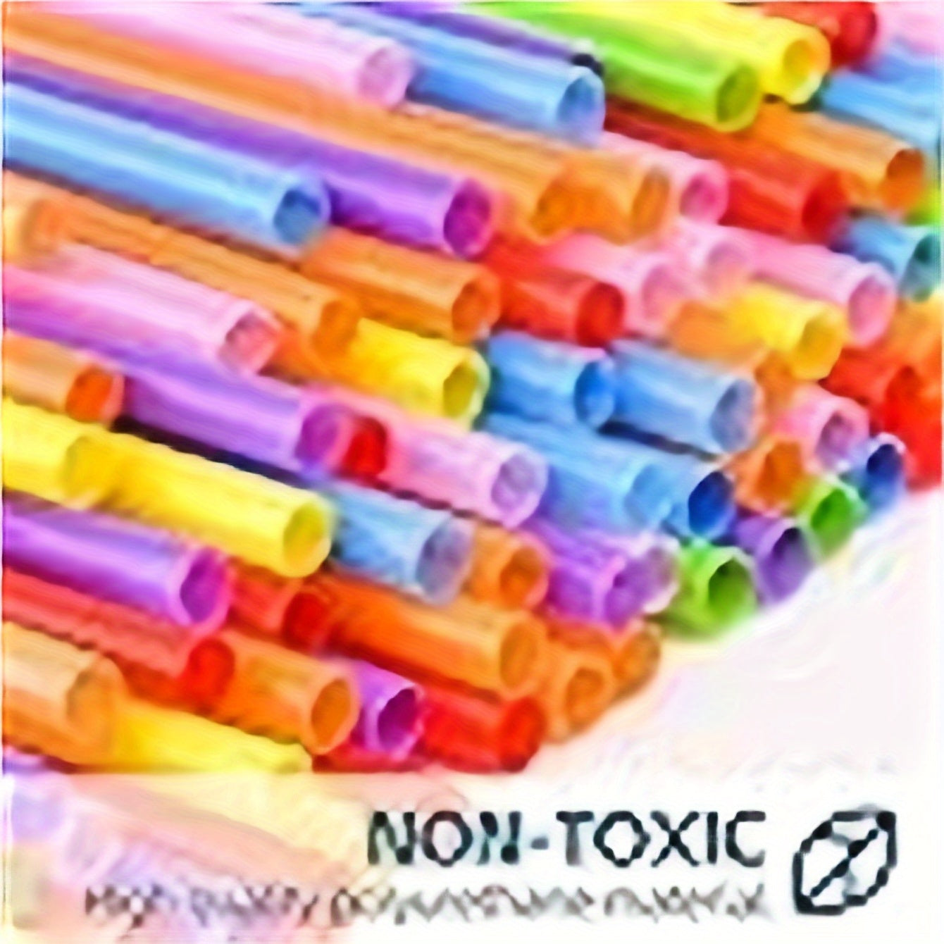 Pack of 100 Colorful Disposable Plastic Straws 32.5 cm Long Curved Party Straws