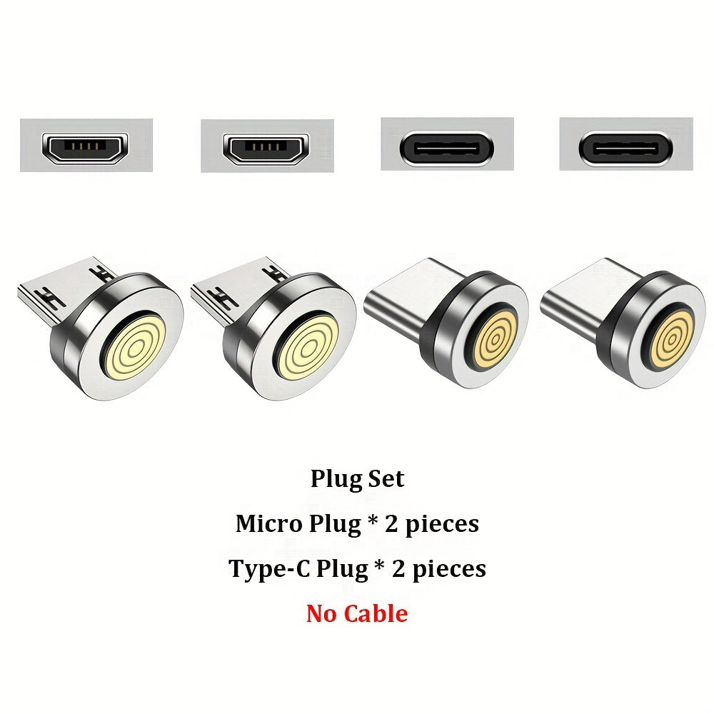 60W USB Type-C Micro zaryadlash kabeli, magnitli aylanuvchi ulanish, naylon braid, ma'lumotlarni uzatish