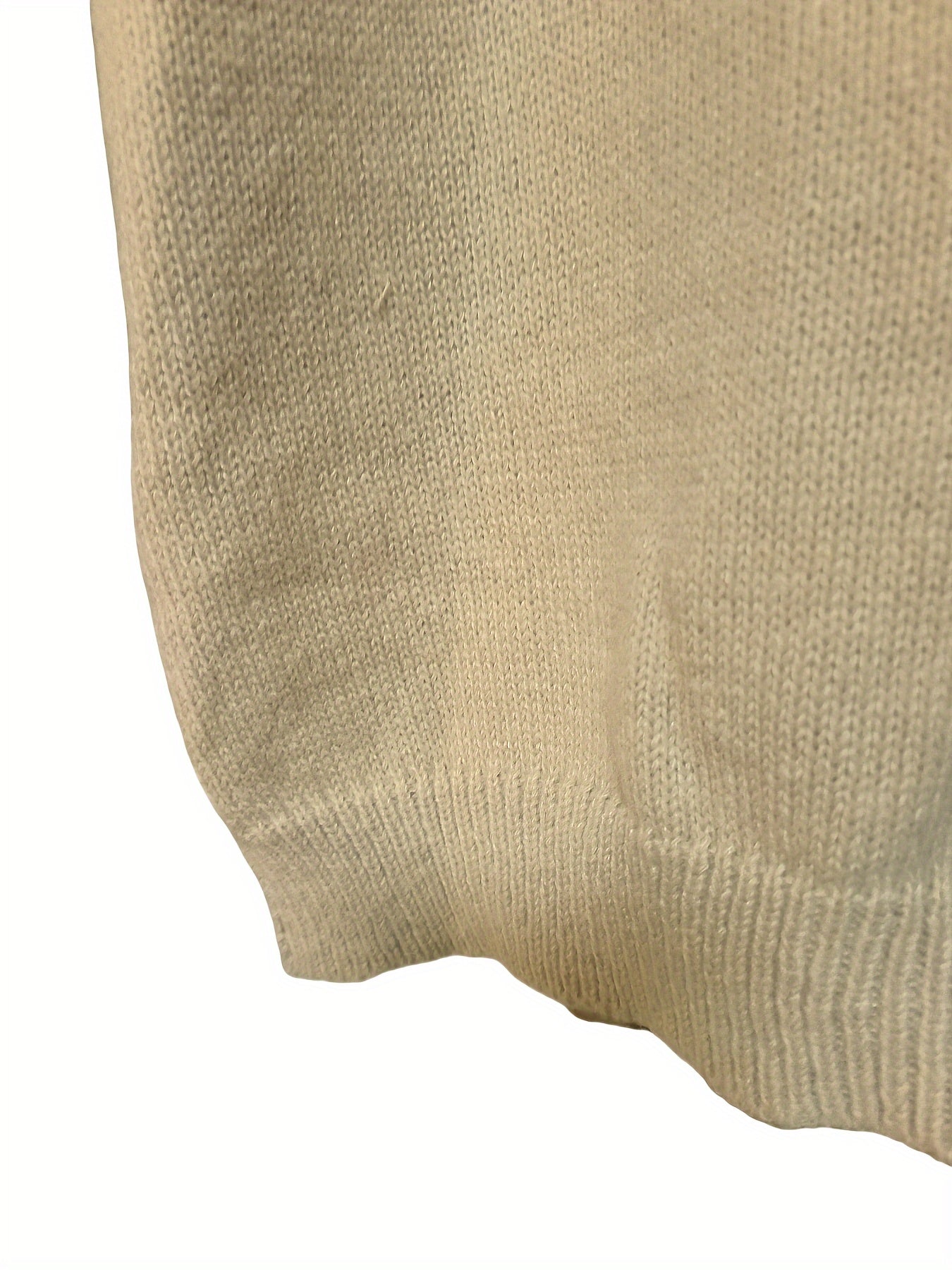 Chaleco de punto con cuello redondo de tamaño plus para mujer, color sólido, primavera y otoño