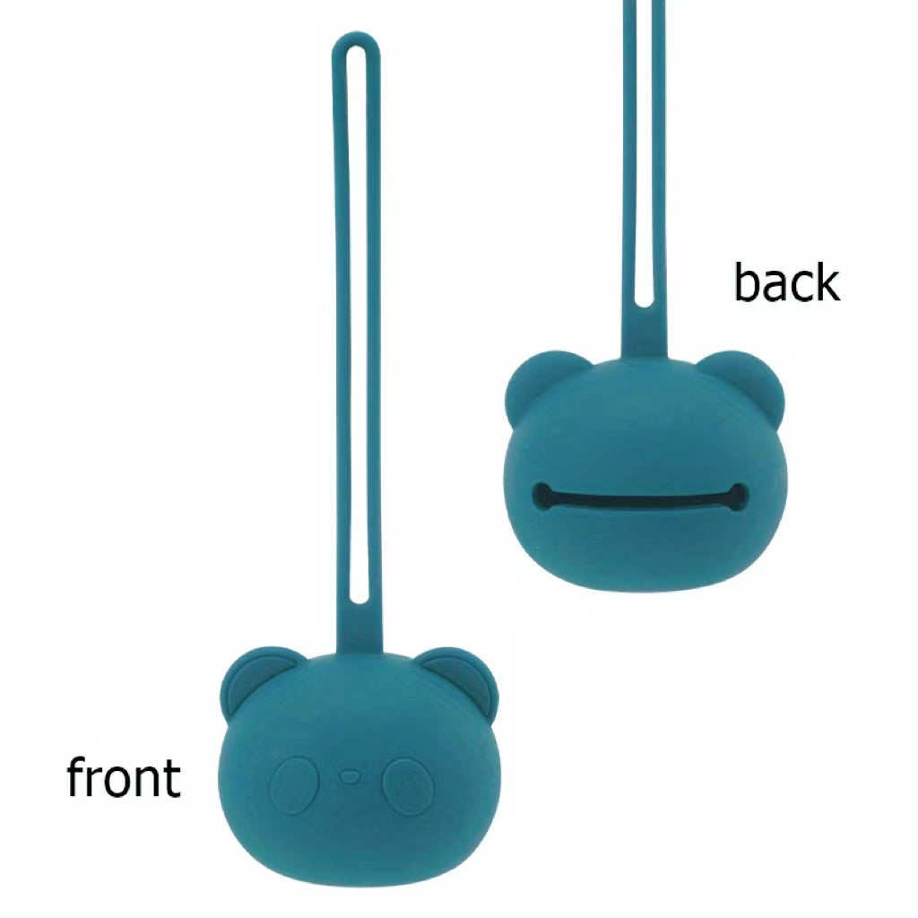 Baby Pacifier Case Silicone Panda Food-Grade BPA-Free for Newborns Girls Boys