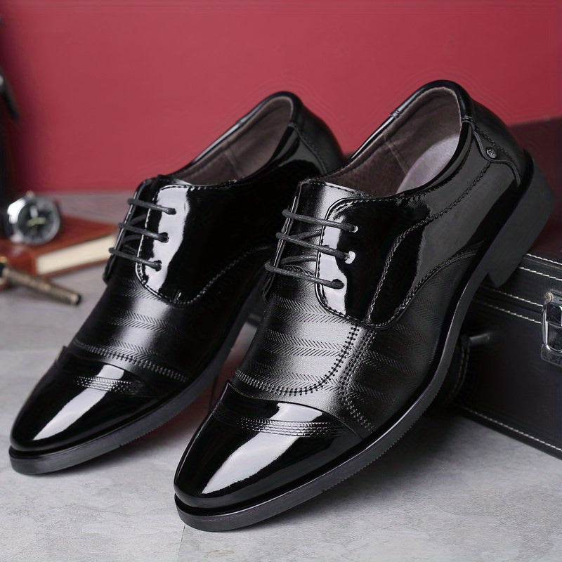 Men's Derby Shoes Leather Non-Slip Dress Shoes for Wedding Business