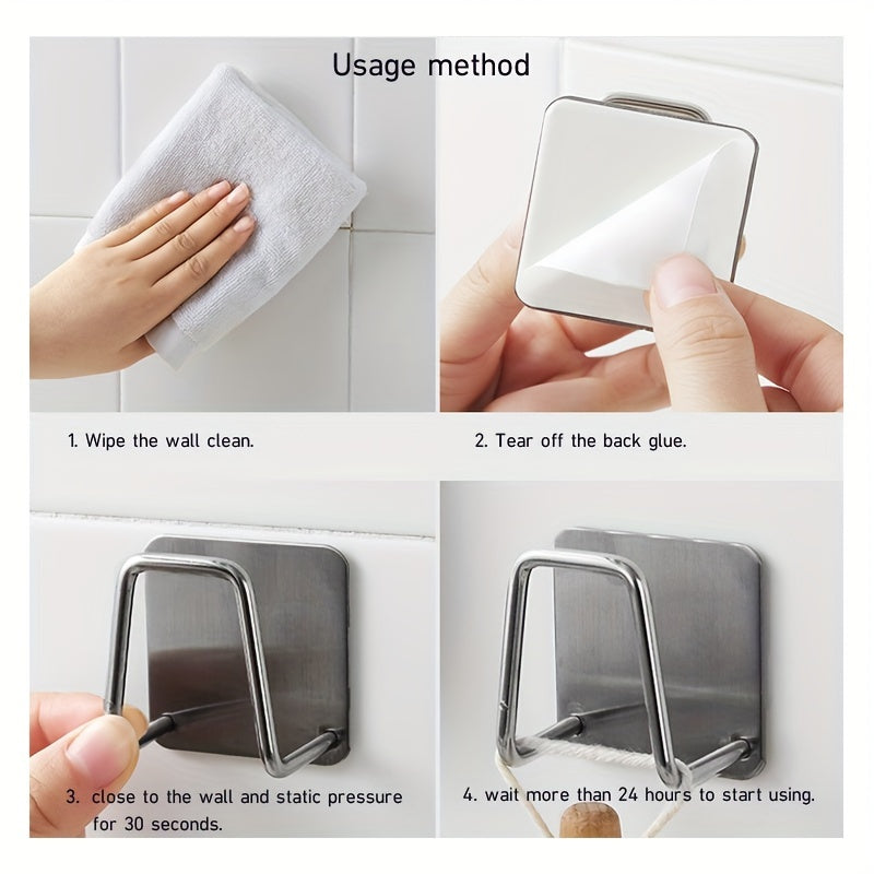 Estante de almacenamiento para fregadero de cocina de acero inoxidable sin taladro con soporte y ganchos 1 2 4 piezas