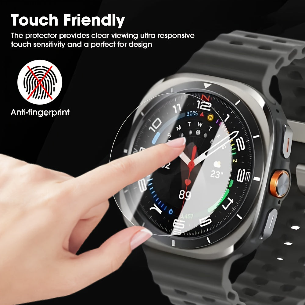 3Pcs Tempered Glass Screen Protectors for Samsung Galaxy Watch Ultra FE, Watch7, Watch6, Watch5 Pro, Watch4, Watch6 Classic