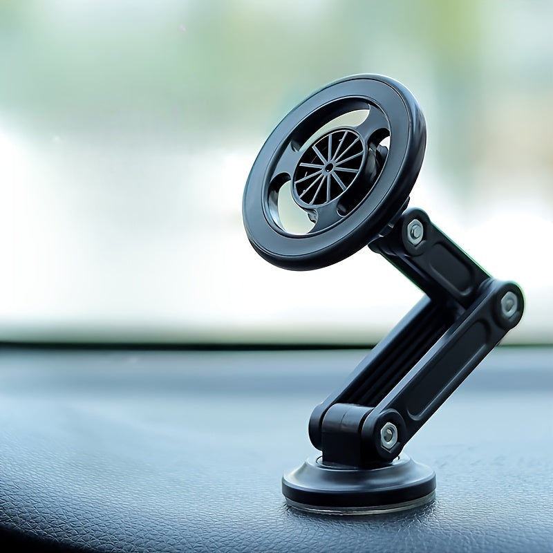 Aluminum Alloy Magnetic Car Phone Holder Waterproof Adjustable Dashboard Grip for All Vehicles