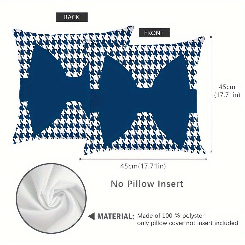 Houndstooth Throw Pillow Cover 44.96cm Square Soft Polyester Zippered