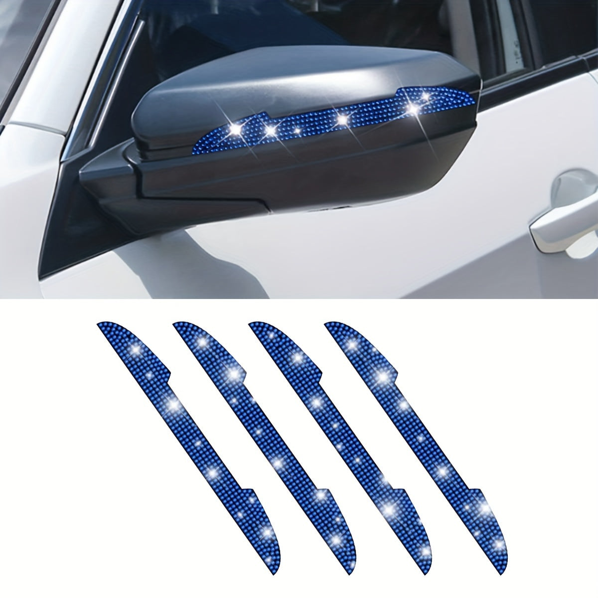 Set of 4 Rhinestone Car Door Handle Scratch Protectors for All Vehicles