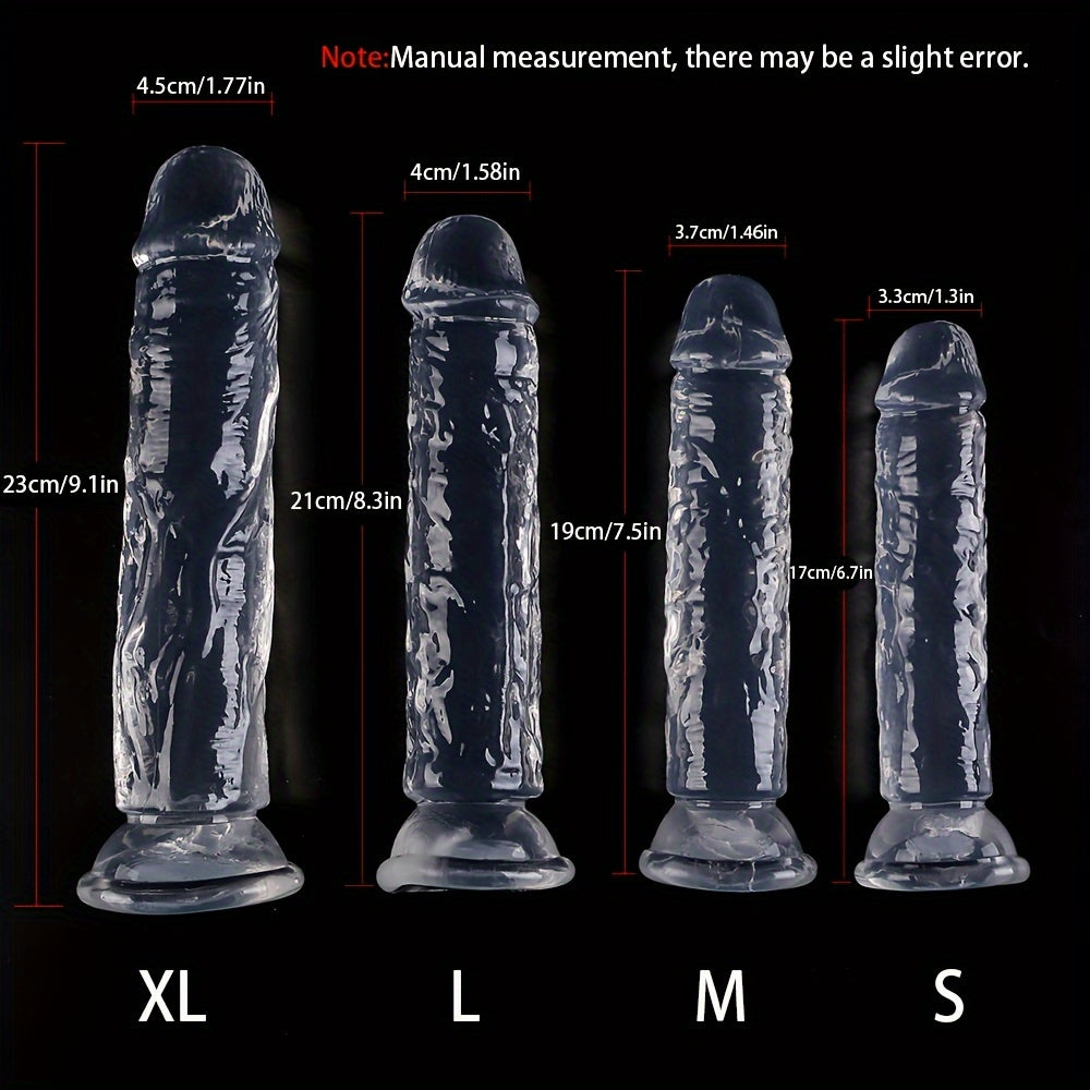 Mujer dildo transparente realista masturbador grande juguete sexual