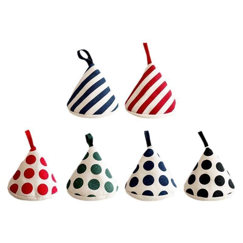 2-Pack Cone-Shaped Pot Lid Holders Insulated Triangle Cover Clips Kitchen Accessories