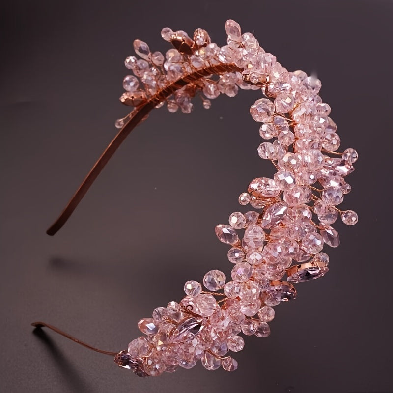 Women's Rhinestone Headband Tiara Bridal Hair Accessory for Weddings and Parties