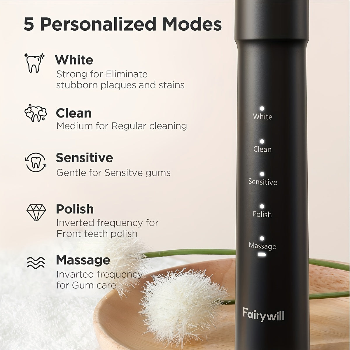 Ko‘p boshli quvvatlanadigan qora va oq elektr tish cho‘tkasi to‘plami