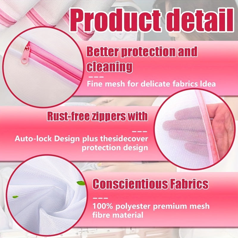 Juego de 6 bolsas de malla para ropa con cierre de cremallera en 3 tamaños para clasificar y lavado delicado