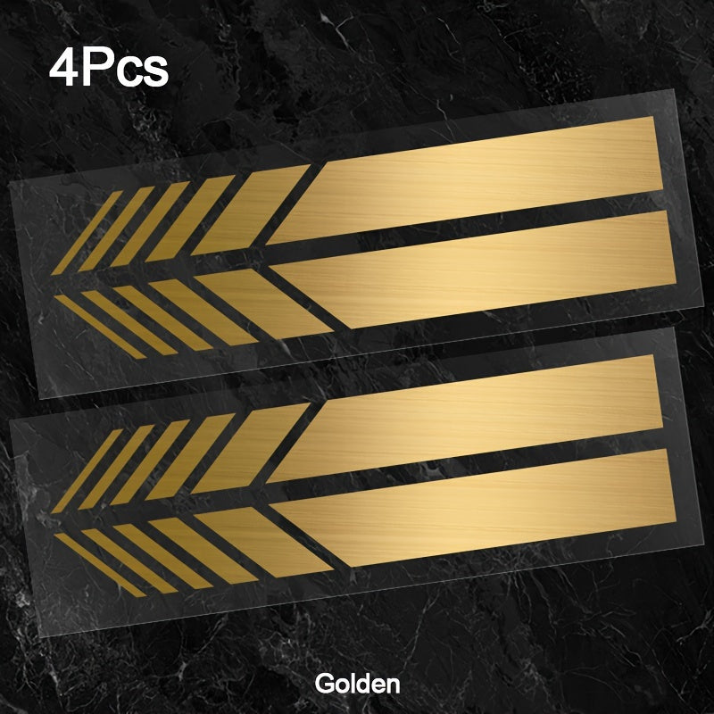 4pcs Pegatinas de vinilo reflectante para coche, adhesivas, rayas exteriores para vehículos