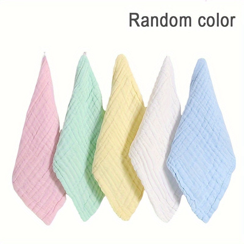 Мягкие хлопковые полотенца для детей - 5 штук | Высокоабсорбирующие и водонепроницаемые полотенца для лица для детей | Идеально для купания, отрыгивания и душевых принадлежностей | Детское банное полотенце